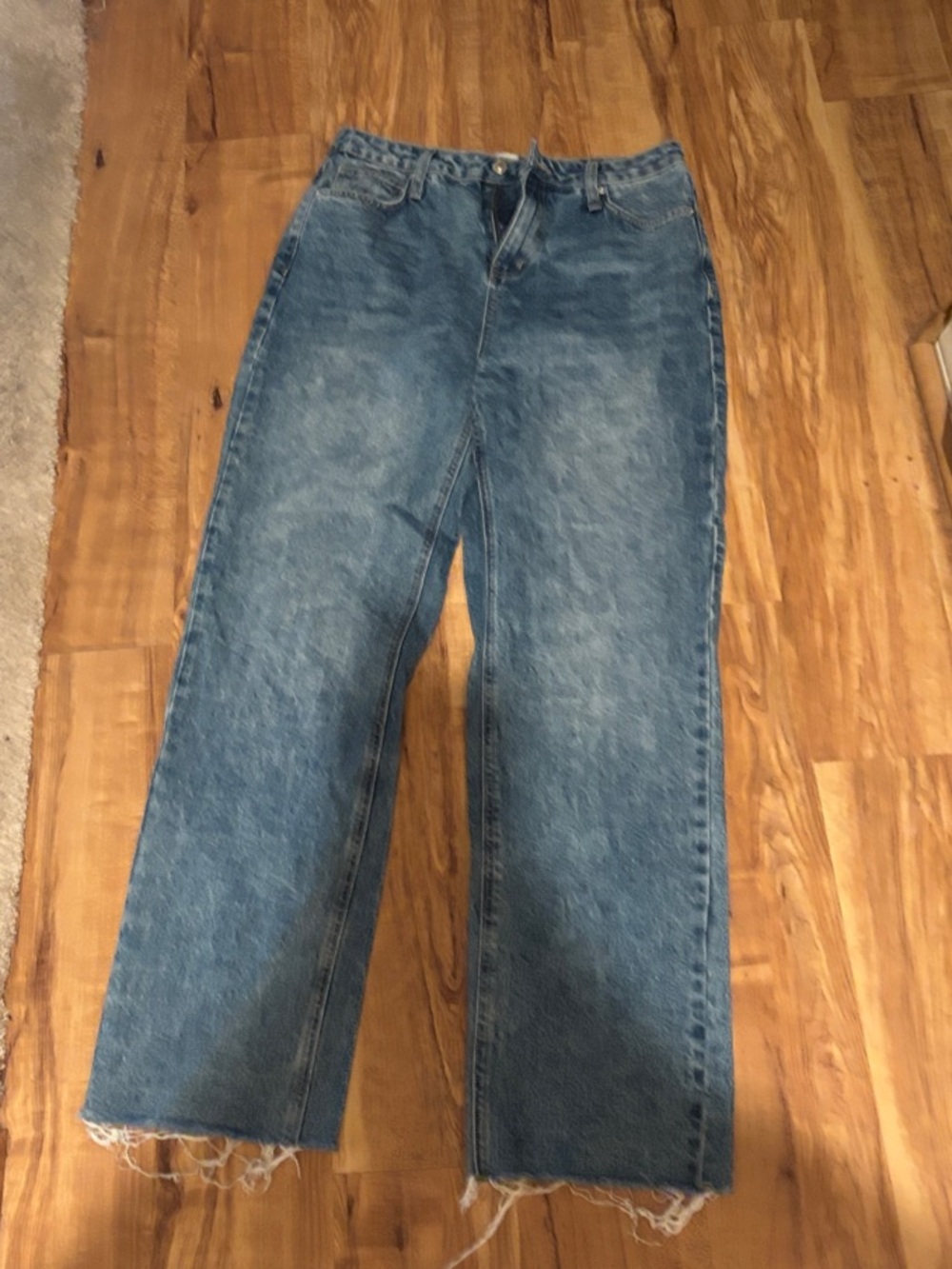 Princess Polly Blue Straight-Leg Jeans